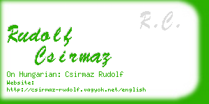 rudolf csirmaz business card